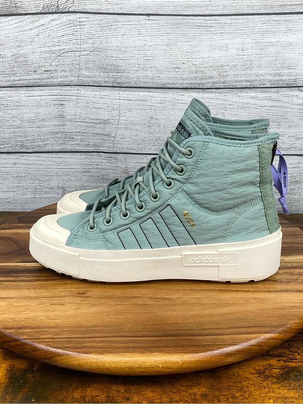 Adidas Nizza Bonega X Silver Green Light Purple Sneaker HQ6042 Women’s Size 10